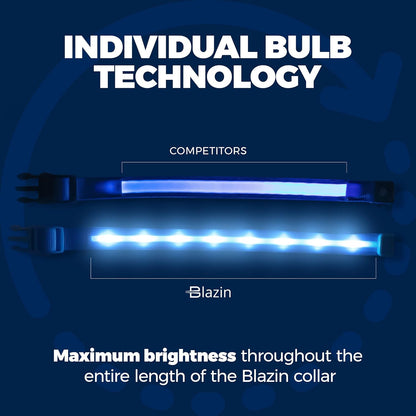 LED Dog Collar - Original USB Rechargeable & Waterproof - 1,000 Feet Visibility - Suitable for Small, Medium, and Large Dogs - USA Brand