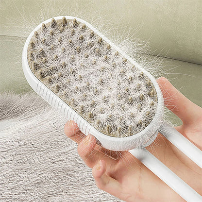 3-in-1 Electric Pet Grooming Brush with Steam and Spray for Cats and Dogs - Massage and Hair Removal Comb