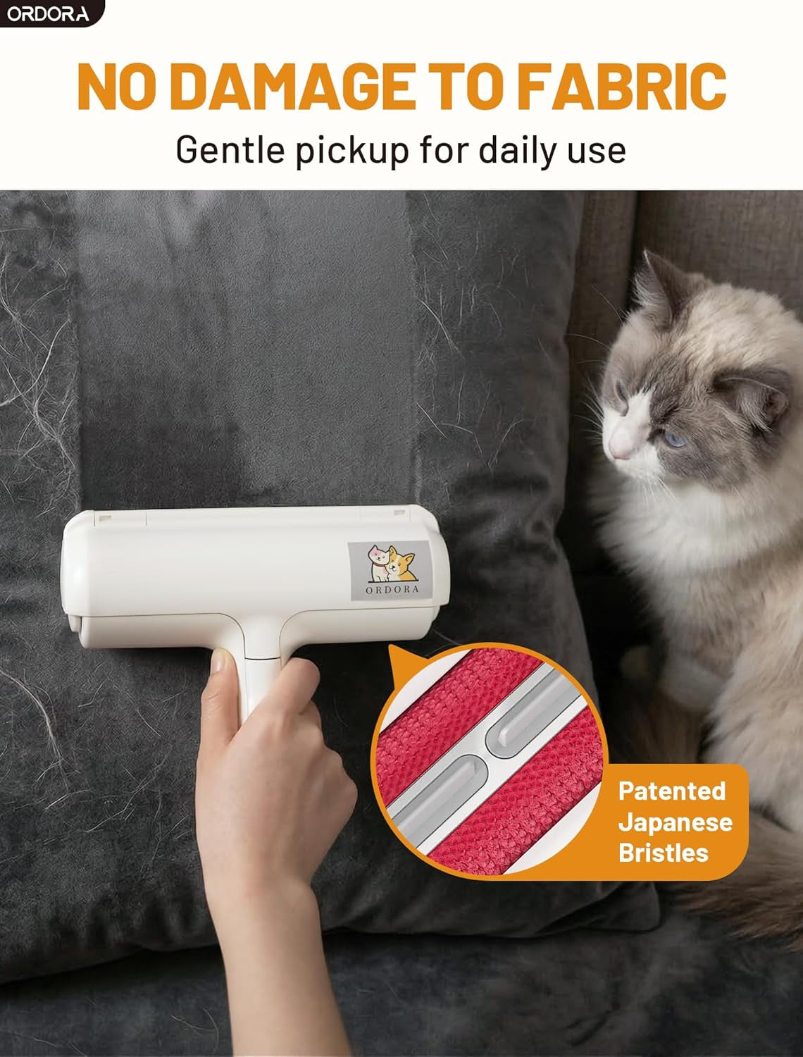 Pet Hair Remover Roller - Reusable Lint Roller for Dog and Cat Hair with Large Fur Bin for Couches, Bedding, Cars, Rugs, and Furniture - No Refills or Batteries Required
