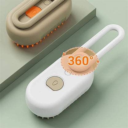 3-in-1 Electric Pet Grooming Brush with Steam and Spray for Cats and Dogs - Massage and Hair Removal Comb