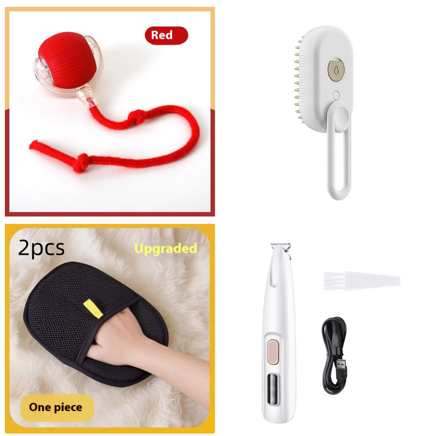 3-in-1 Electric Pet Grooming Brush with Steam and Spray for Cats and Dogs - Massage and Hair Removal Comb