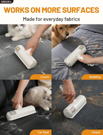 Pet Hair Remover Roller - Reusable Lint Roller for Dog and Cat Hair with Large Fur Bin for Couches, Bedding, Cars, Rugs, and Furniture - No Refills or Batteries Required