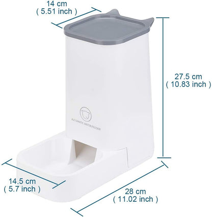 Automatic Pet Feeder and Water Dispenser Set, 1-Gallon Capacity Waterer and 2.1Kg Food Feeder, Self-Dispensing System for Small Pets, Durable Polypropylene Construction, Suitable for Cats and Dogs