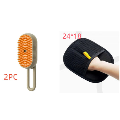 3-in-1 Electric Pet Grooming Brush with Steam and Spray for Cats and Dogs - Massage and Hair Removal Comb