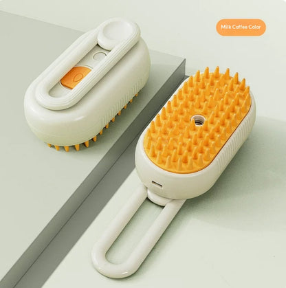 3-in-1 Electric Pet Grooming Brush with Steam and Spray for Cats and Dogs - Massage and Hair Removal Comb