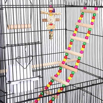 Yaheetech 39" Wrought Iron Roof Top Flight Cage with Accessories for Cockatiels, Conures, Lovebirds, Budgies, and Small Birds
