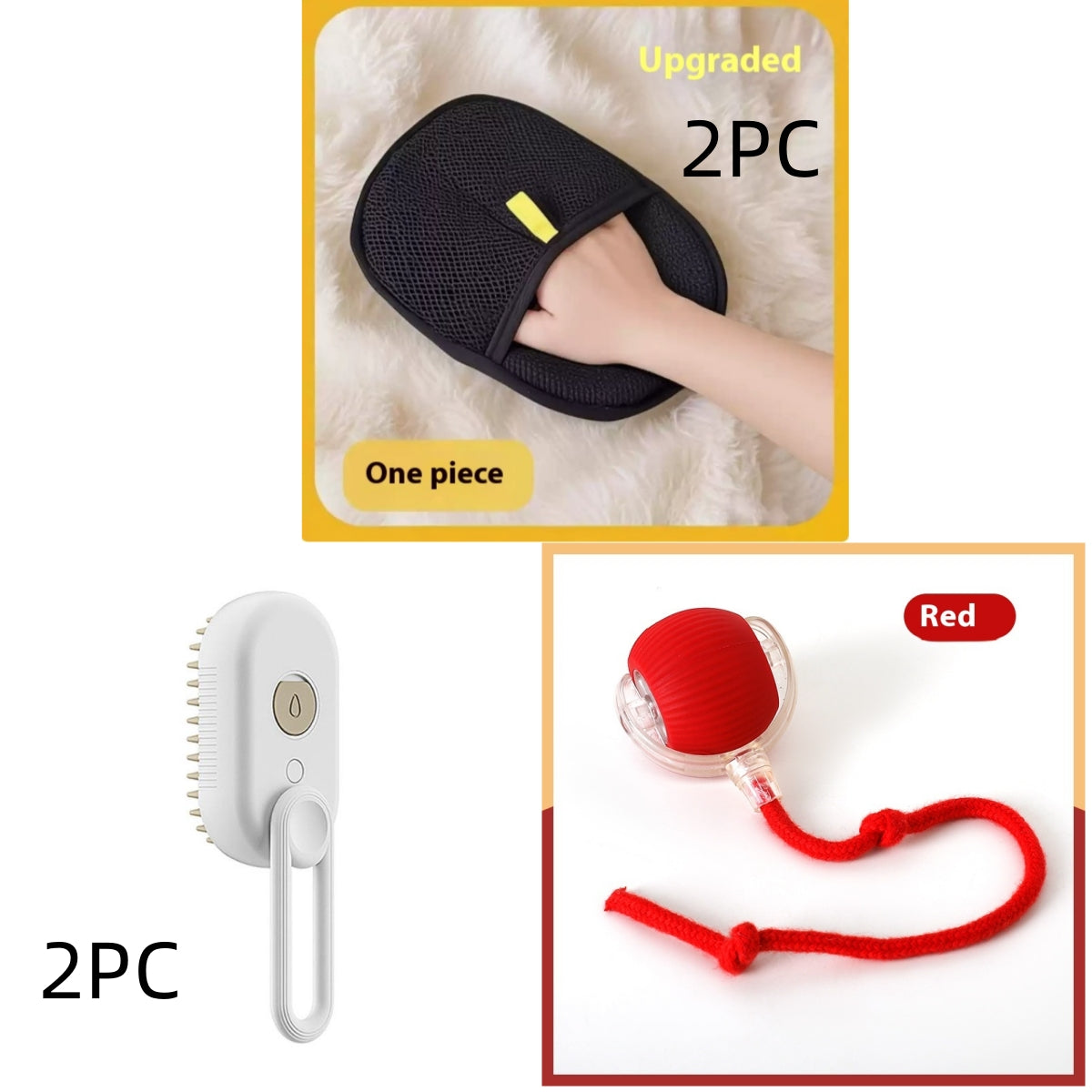 3-in-1 Electric Pet Grooming Brush with Steam and Spray for Cats and Dogs - Massage and Hair Removal Comb