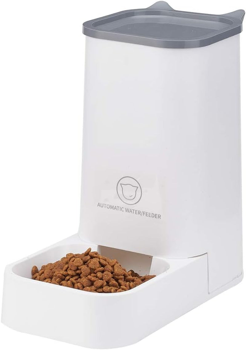 Automatic Pet Feeder and Water Dispenser Set, 1-Gallon Capacity Waterer and 2.1Kg Food Feeder, Self-Dispensing System for Small Pets, Durable Polypropylene Construction, Suitable for Cats and Dogs
