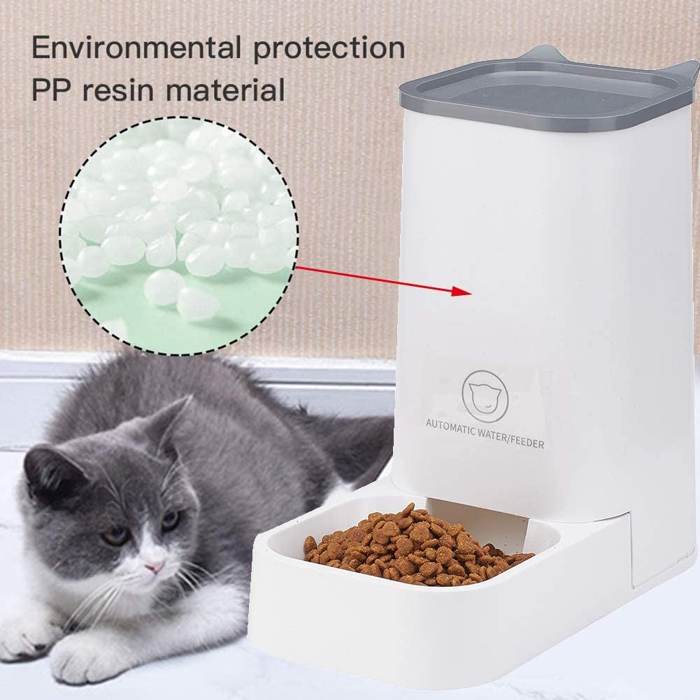 Automatic Pet Feeder and Water Dispenser Set, 1-Gallon Capacity Waterer and 2.1Kg Food Feeder, Self-Dispensing System for Small Pets, Durable Polypropylene Construction, Suitable for Cats and Dogs