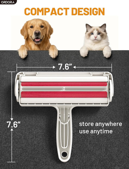 Pet Hair Remover Roller - Reusable Lint Roller for Dog and Cat Hair with Large Fur Bin for Couches, Bedding, Cars, Rugs, and Furniture - No Refills or Batteries Required