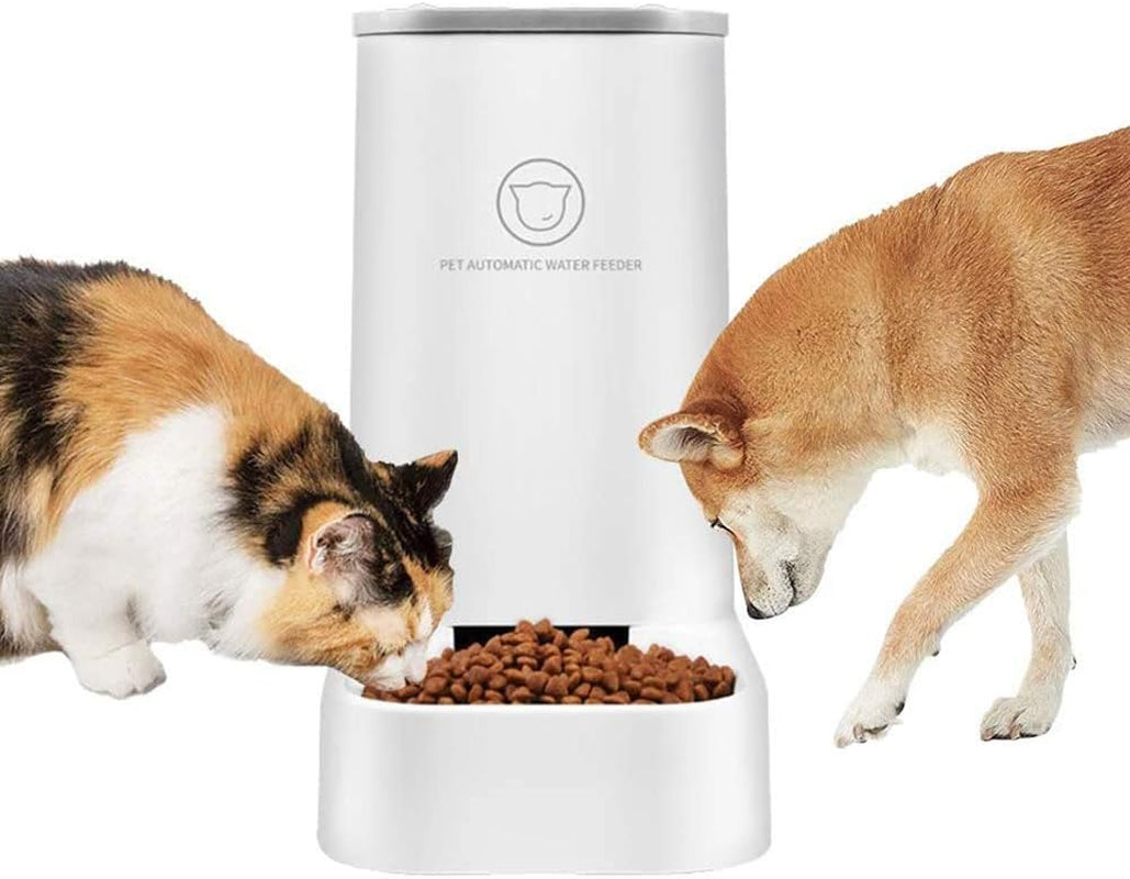 Automatic Pet Feeder and Water Dispenser Set, 1-Gallon Capacity Waterer and 2.1Kg Food Feeder, Self-Dispensing System for Small Pets, Durable Polypropylene Construction, Suitable for Cats and Dogs