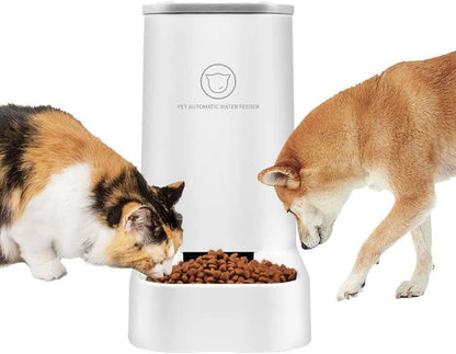 Automatic Pet Feeder and Water Dispenser Set, 1-Gallon Capacity Waterer and 2.1Kg Food Feeder, Self-Dispensing System for Small Pets, Durable Polypropylene Construction, Suitable for Cats and Dogs