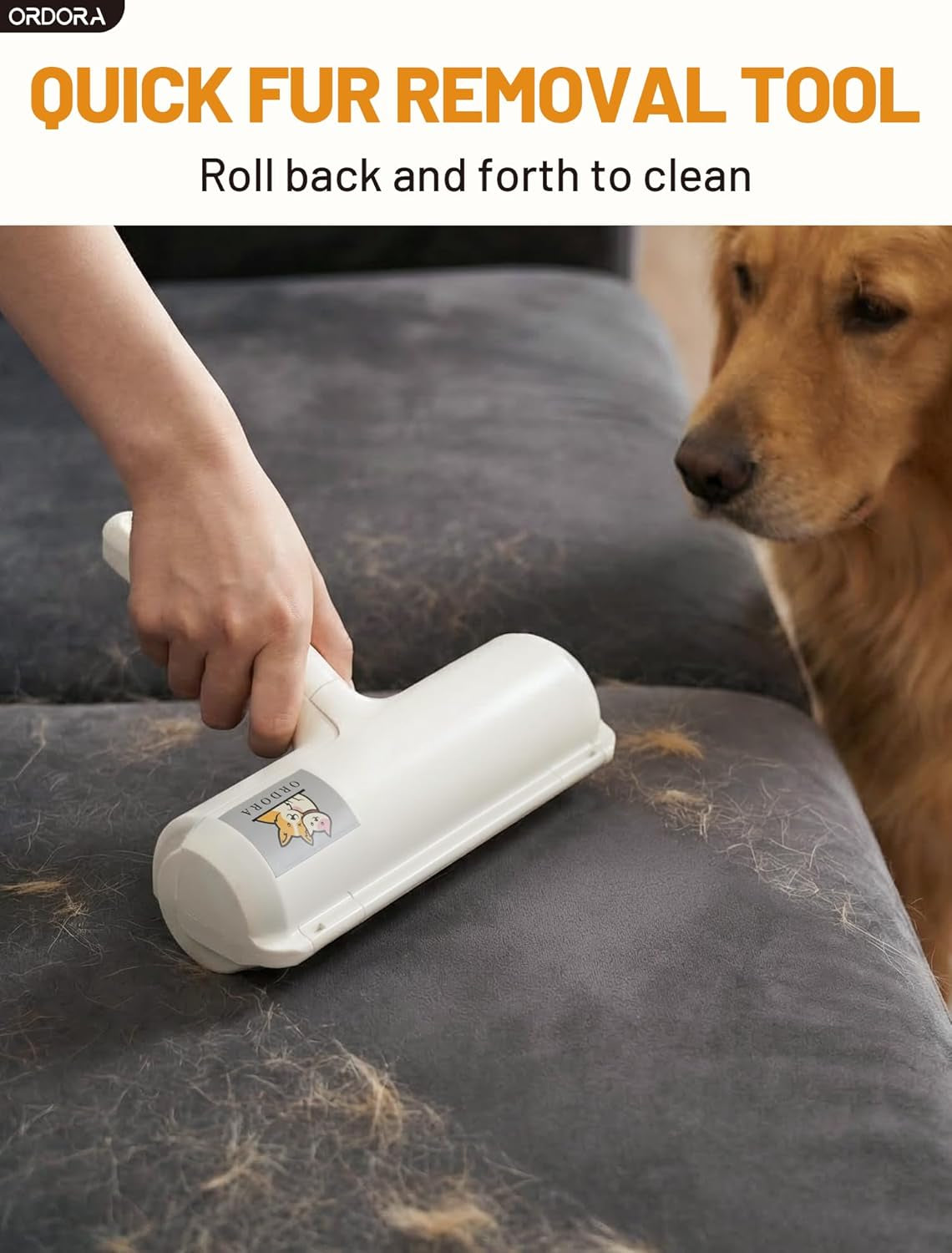 Pet Hair Remover Roller - Reusable Lint Roller for Dog and Cat Hair with Large Fur Bin for Couches, Bedding, Cars, Rugs, and Furniture - No Refills or Batteries Required