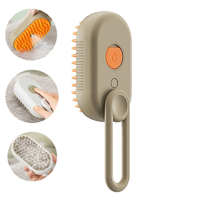 3-in-1 Electric Pet Grooming Brush with Steam and Spray for Cats and Dogs - Massage and Hair Removal Comb